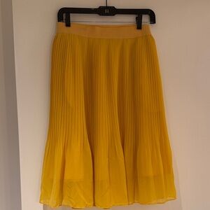 a new day Yellow Pleated Midi Skirt with Ruffle Hem